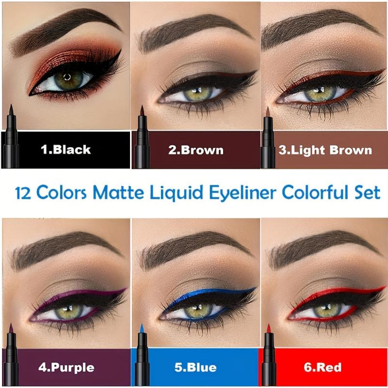 12 Colors Soft Liquid Eyeliner Balm Long Lasting Waterproof Pen Smudge Proof