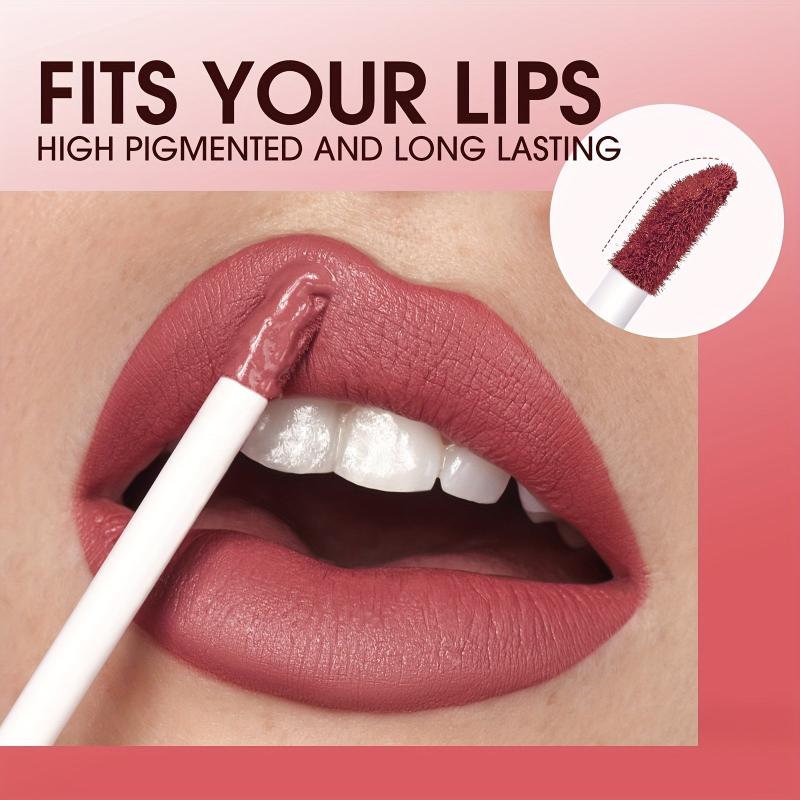 Matte Nude Lip Gloss Velvet Liquid Lipstick Long Lasting Makeup