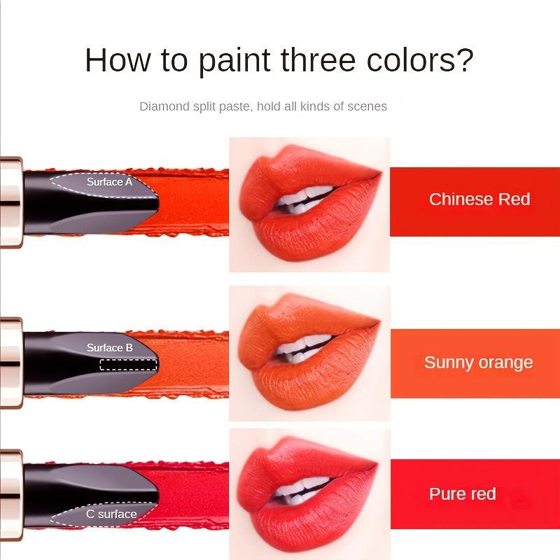 3-Piece Matte Lipstick Set, Long Lasting & Waterproof, Natural Contouring
