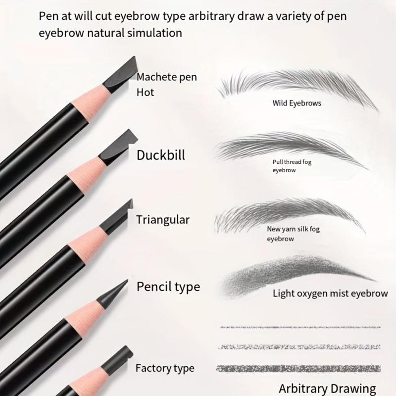 Waterproof Drawstring Eyebrow Pencil Smudge Proof Wooden Hard Refill