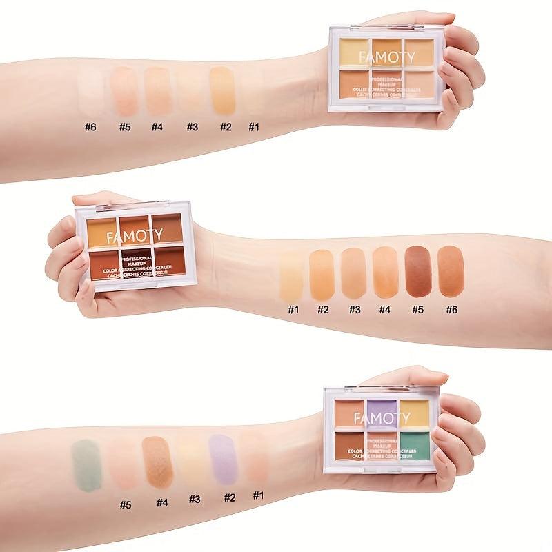 6-Color Concealer Palette Moisturizing Bronzer Cream Contouring