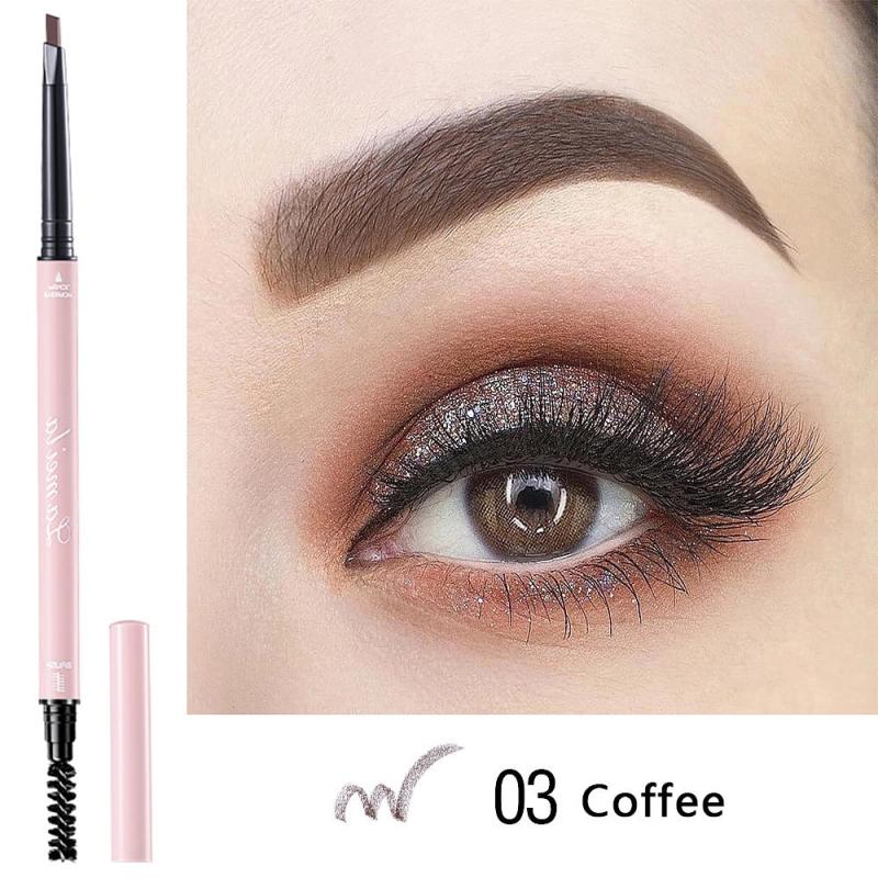 4 Colors Retractable Dual Sided Eyebrow Pencil with Brush