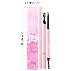 4 Colors Retractable Dual Sided Eyebrow Pencil with Brush