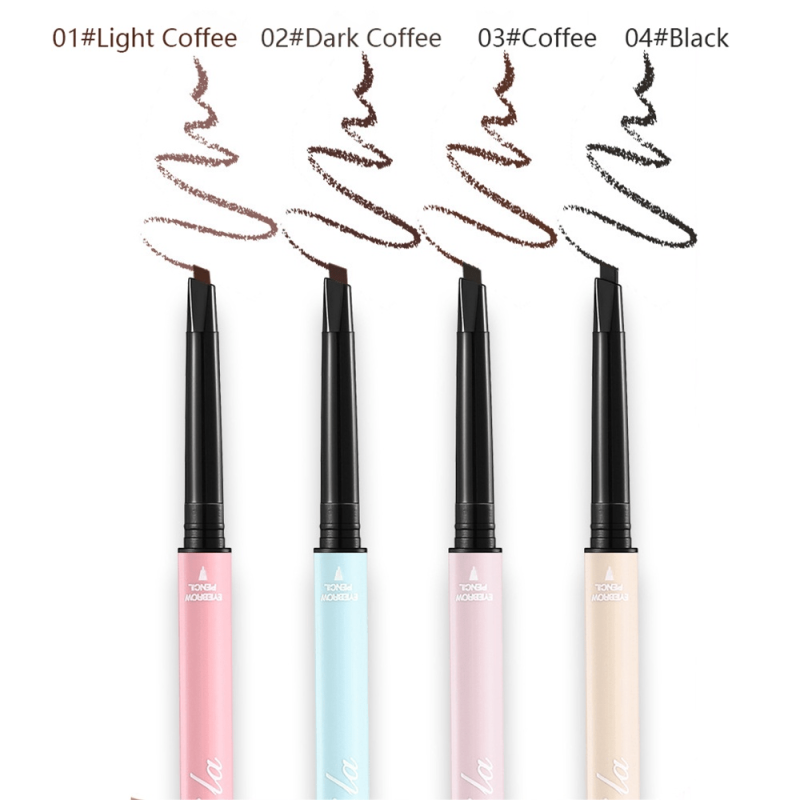 4 Colors Retractable Dual Sided Eyebrow Pencil with Brush