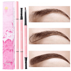 4 Colors Retractable Dual Sided Eyebrow Pencil with Brush