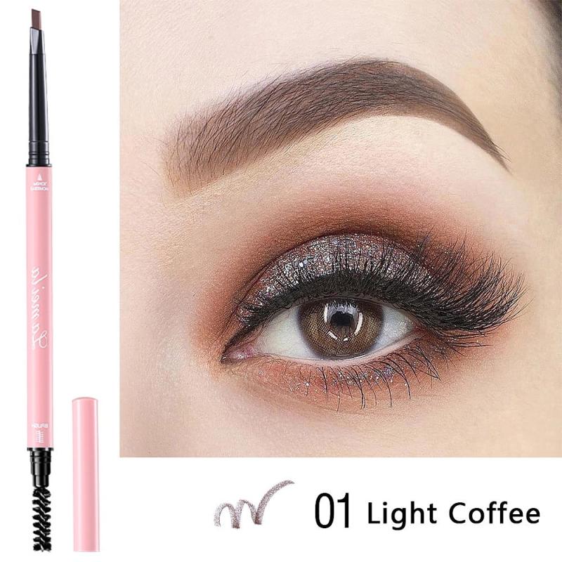 4 Colors Retractable Dual Sided Eyebrow Pencil with Brush
