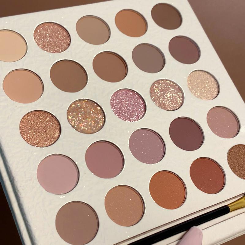All-in-One 25-Color Highlight Blush Pearl Matte & Glitter Eyeshadow Palette