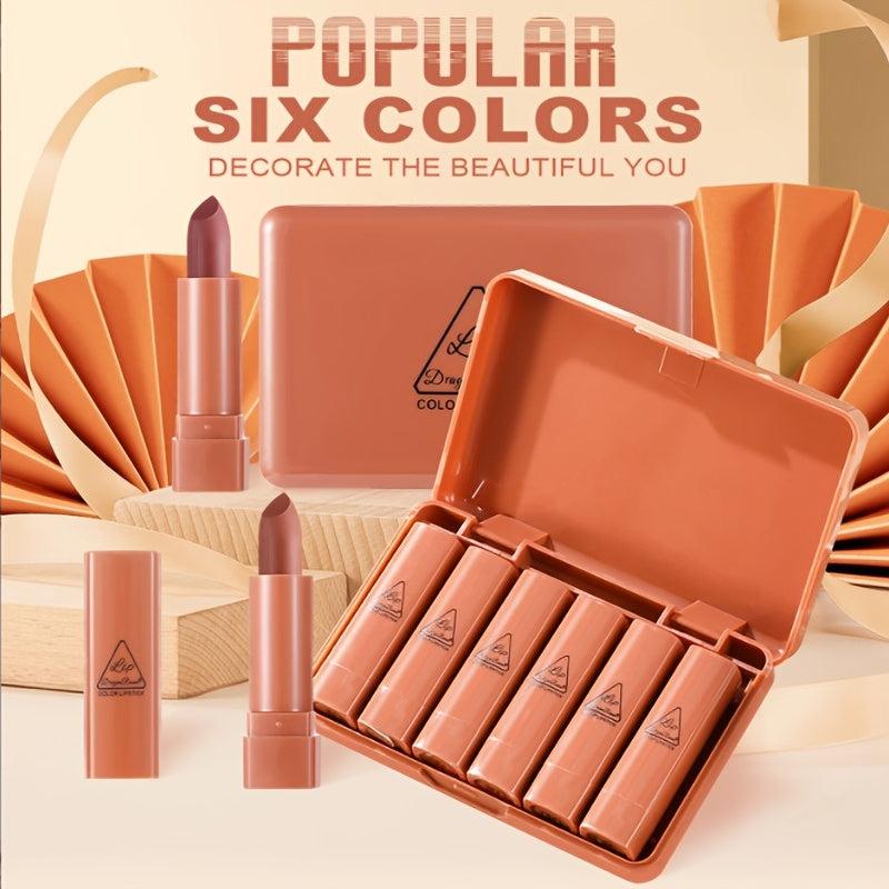 6 Colors Matte Lipstick Set Long Lasting Waterproof Makeup Gift