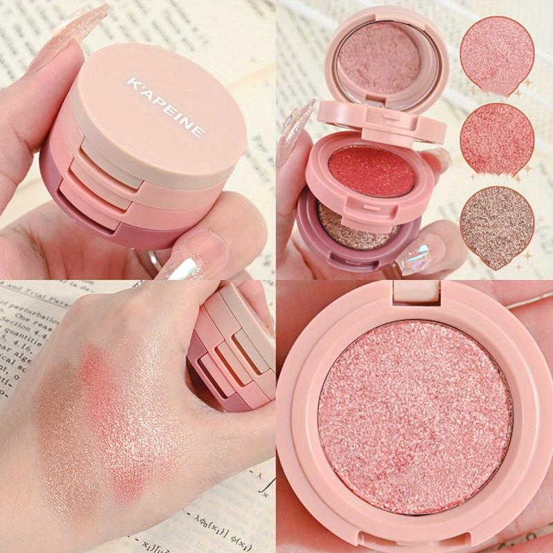 3 Decked Eyeshadow Compact Mini Palette Earth Tone Matte Glitter Sequins