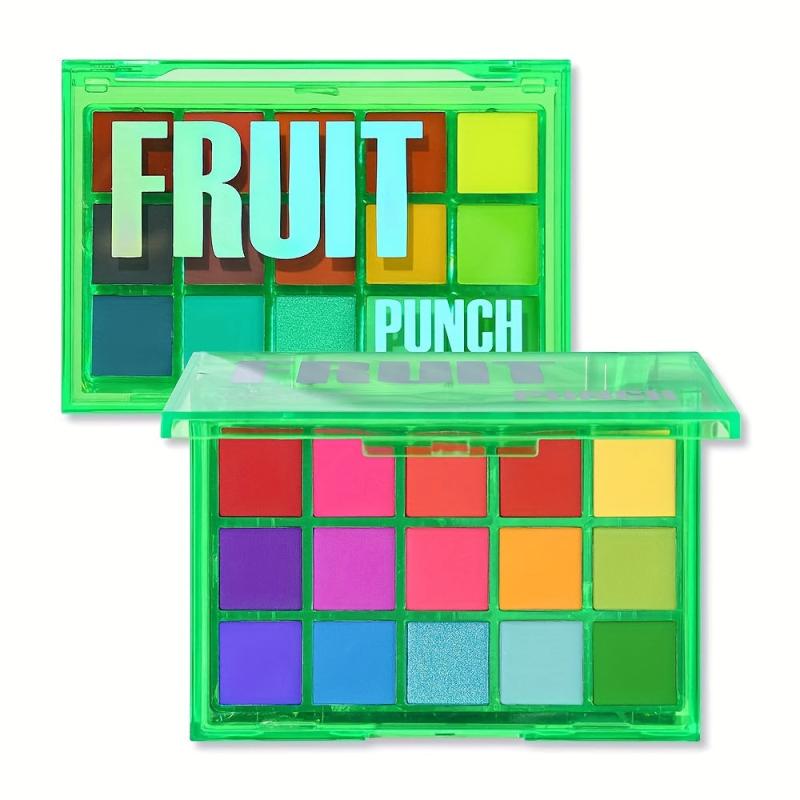 Neon Eyeshadow Palette 15 Shades Green Purple Yellow Shimmer Matte Cosmetics