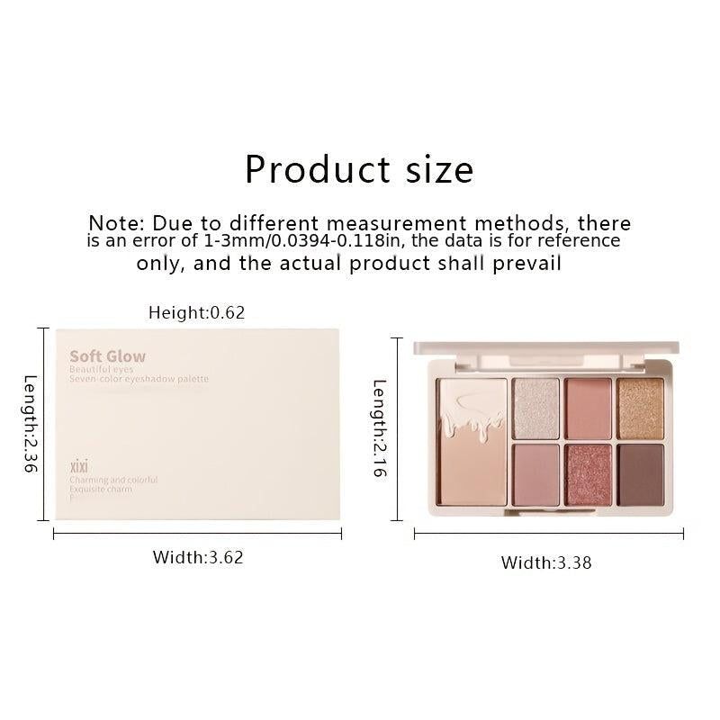 7 Eyeshadow Palette Pearly Shimmer Matte Finish Silky Texture