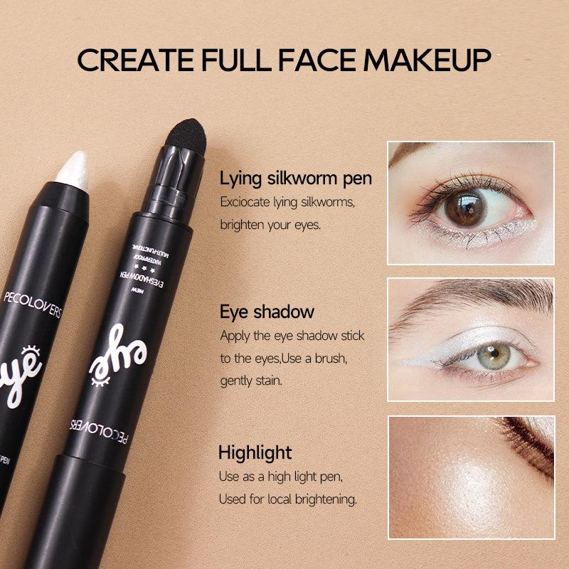 Double Ended Eyeshadow & Highlighter Pen Matte Pearly Glitter Eye Makeup