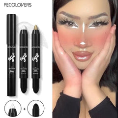 Double Ended Eyeshadow & Highlighter Pen Matte Pearly Glitter Eye Makeup