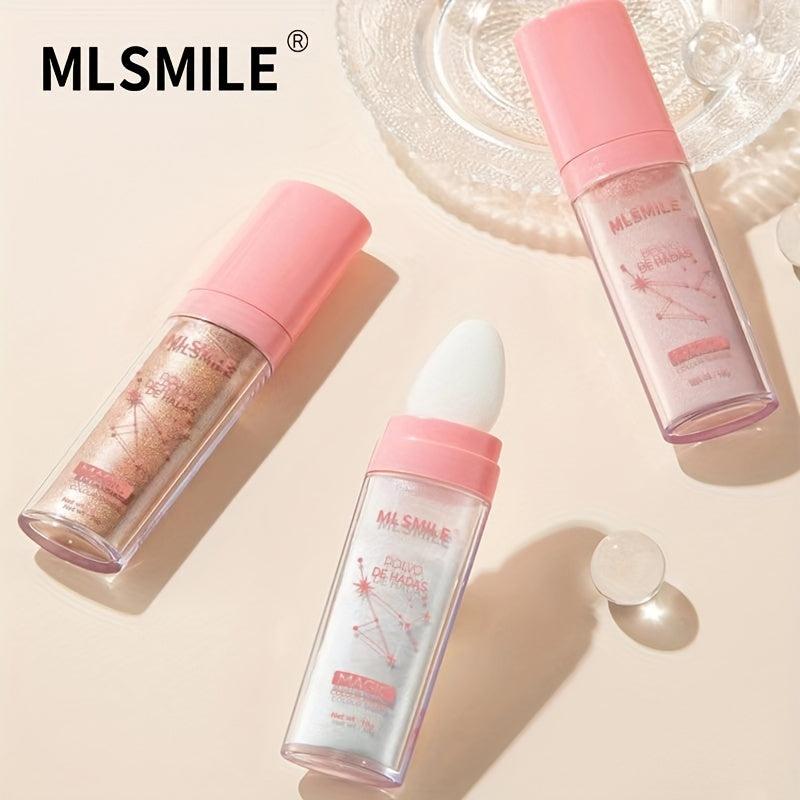 3pcs Fairy Highlighter Powder Set with Pearly Glitter and High Gloss Sequins