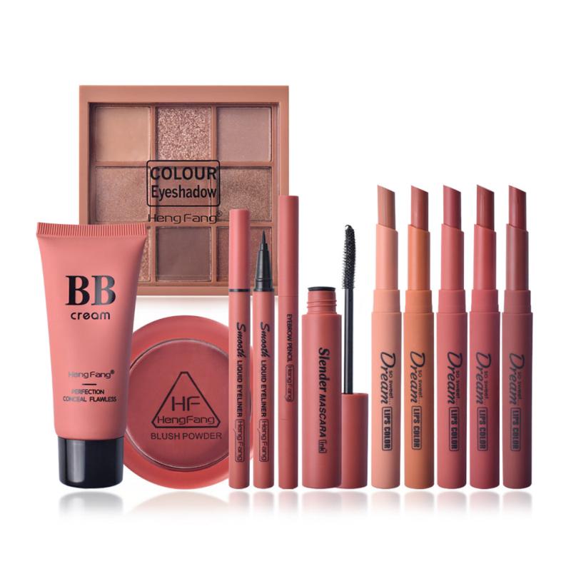 Professional 11Pcs All In One Makeup Kit Eyeshadow Blush Lipstick Mascara Set