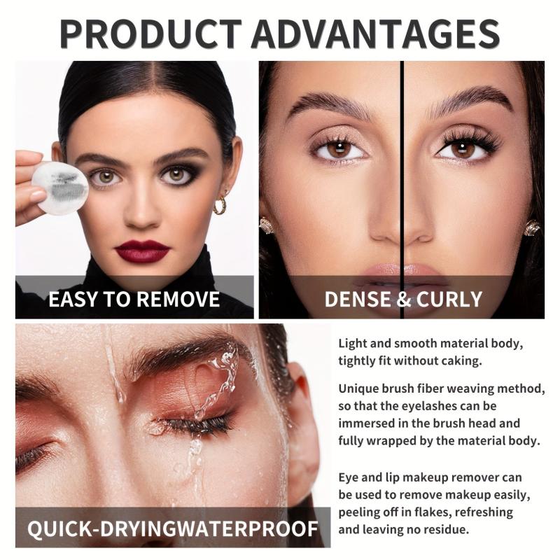 Waterproof 4D Double Effect Mascara Long Thick Clump Eyelashes Silicone Brush
