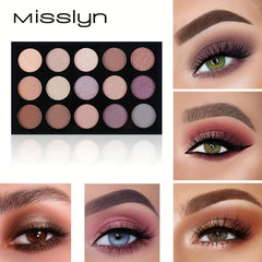 15 Shades Nude Eyeshadow Palette Natural Matte Shimmer Glitter Makeup