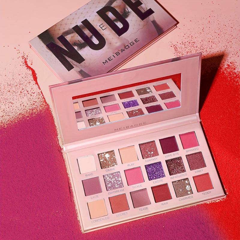 Desert Rose Eyeshadow Palette - Brown Pink Purple Tone Matte Pearly Finish