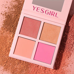 4 Colors Blush Palette Lightweight Long Lasting Waterproof Blendable