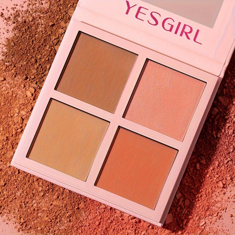 4 Colors Blush Palette Lightweight Long Lasting Waterproof Blendable