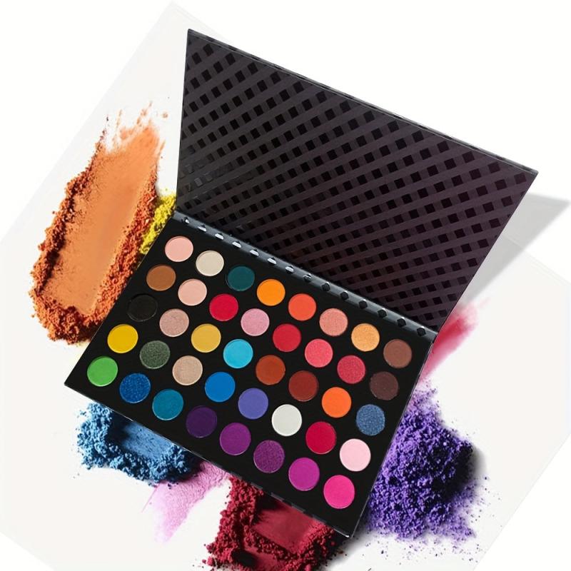 40 Colors Green Orange Eyeshadow Palette Matte Glitter Highlighter Finish