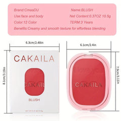 12-Color Matte Blusher for Long-Lasting Brightening Effect