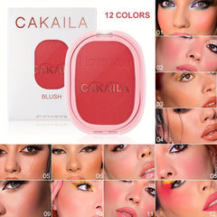 12-Color Matte Blusher for Long-Lasting Brightening Effect