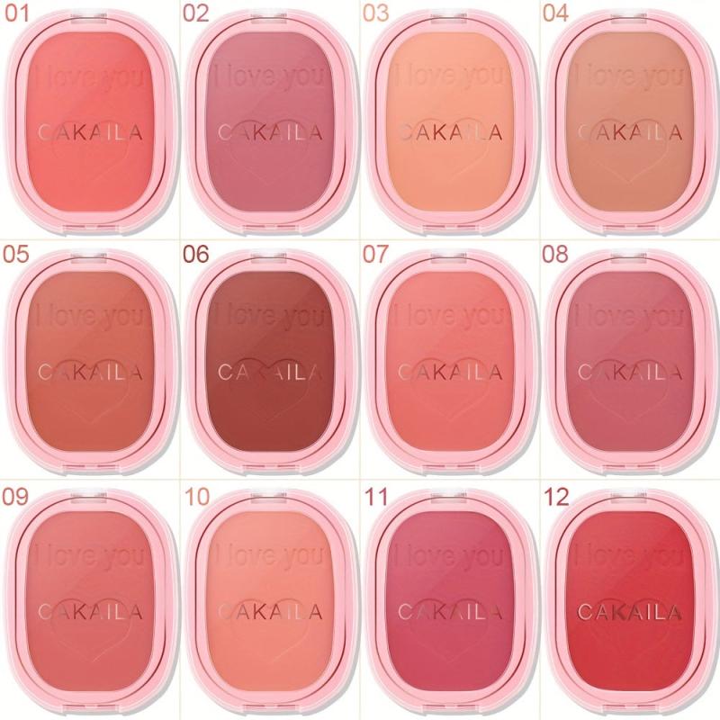 12-Color Matte Blusher for Long-Lasting Brightening Effect