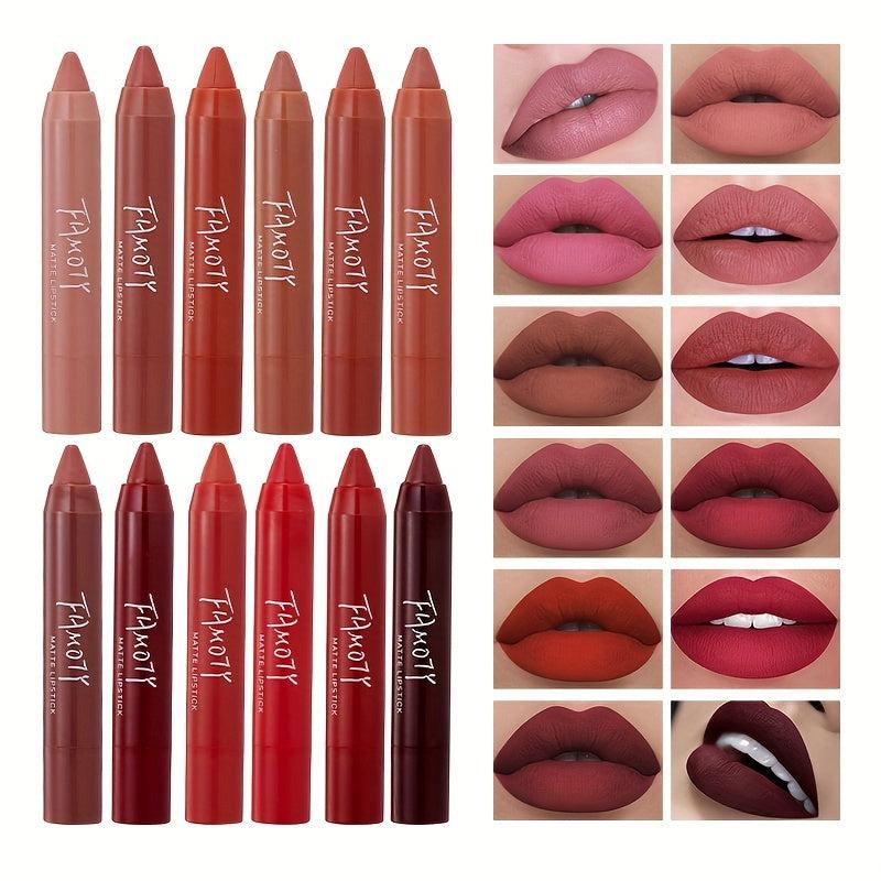 Matte Nude Crayon Lipstick High Pigmented Waterproof Lip Liner