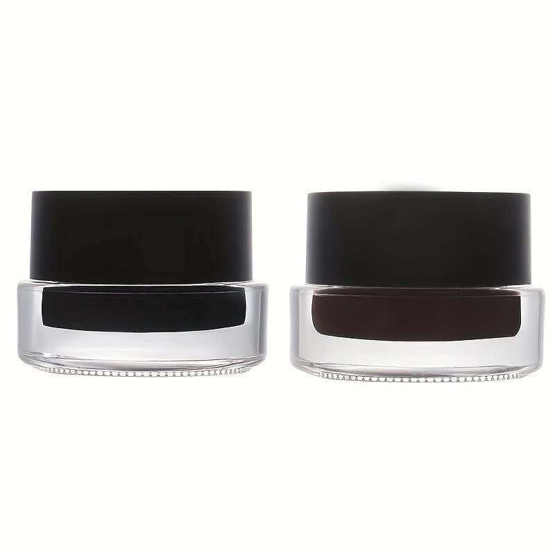 1PC 2-In-1 Brown Gel Eyeliner Set Waterproof Matte Smudge Proof 24-Hour Wear