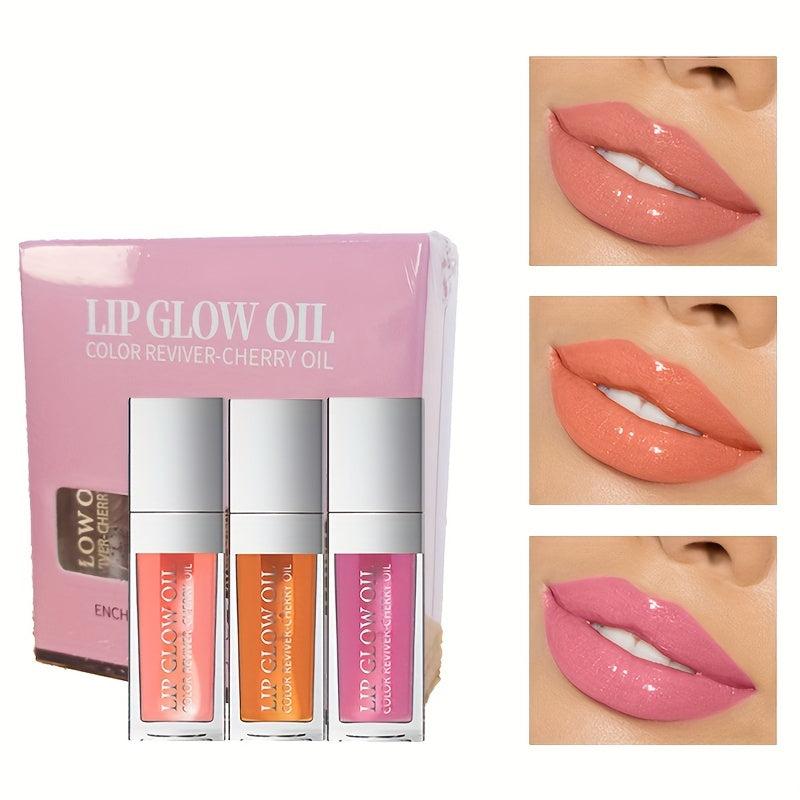 Set Of 3 Lip Gloss: Hydrating, Moisturizing, Plumping - Ideal Gift