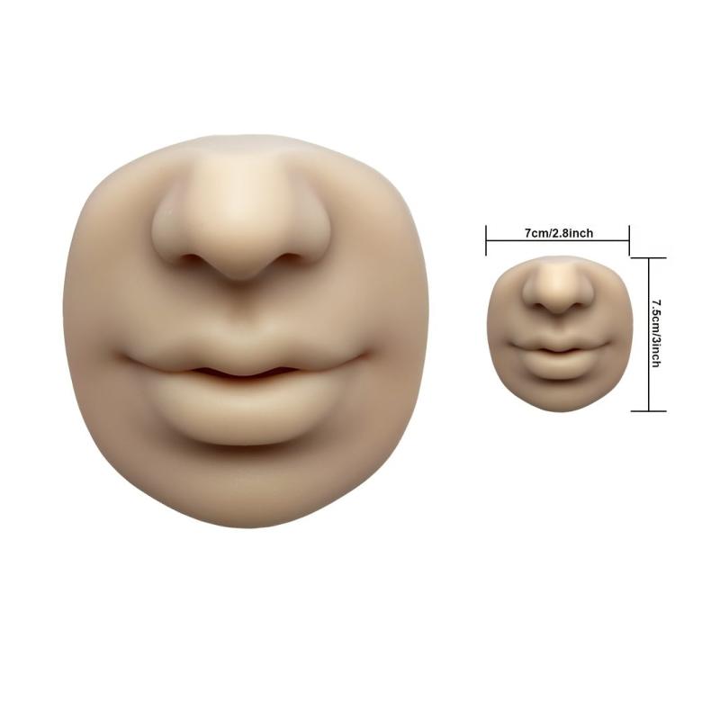 2 pcs 3D Silicone Nose & Ear Model for Piercing Training w/Acrylic Stand