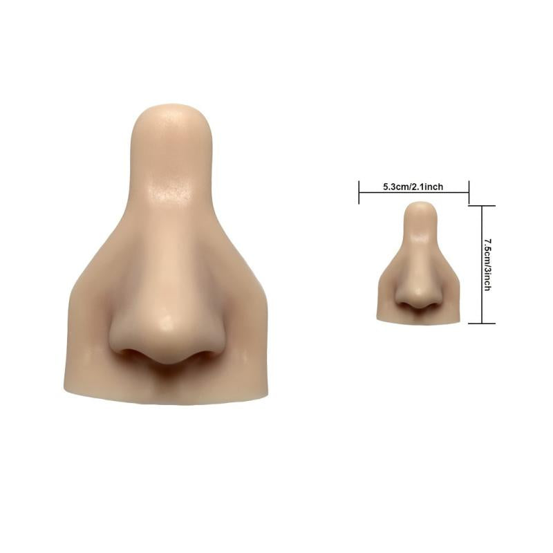 2 pcs 3D Silicone Nose & Ear Model for Piercing Training w/Acrylic Stand