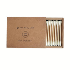 200pcs Double Round Tip Cotton Swabs with Case - Ear Nose Cleaning Beauty Tools