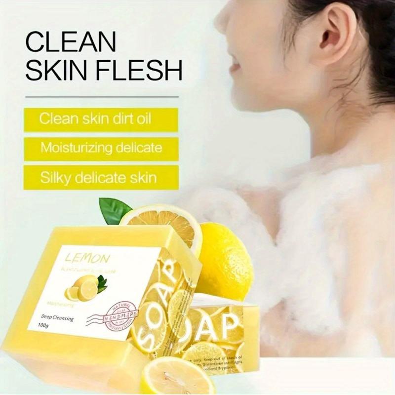 2pcs Lemon Soap 100g Deep Cleansing Exfoliating Face Body Care Unisex