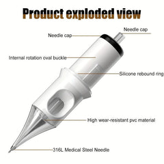 20Pcs Tattoo Cartridge Needles Disposable Standard Round Liner For Artists