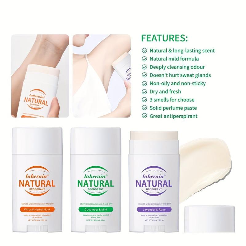 Armpit Deodorant Stick, Long Lasting Odor Control, Refreshing Fragrance