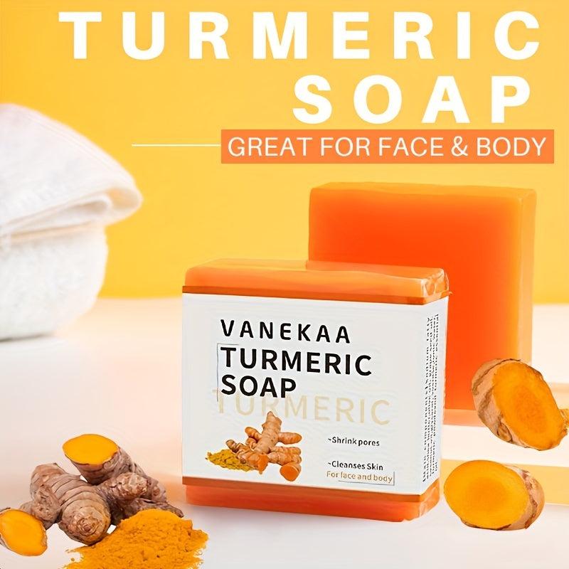 Turmeric Soap & Exfoliating Gloves for Soft Skin