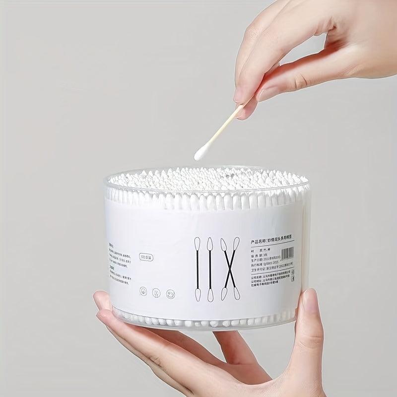 600pcs Spiral Round Tip Cotton Swabs Ear Cleaning Buds