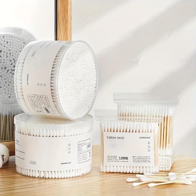 600pcs Spiral Round Tip Cotton Swabs Ear Cleaning Buds