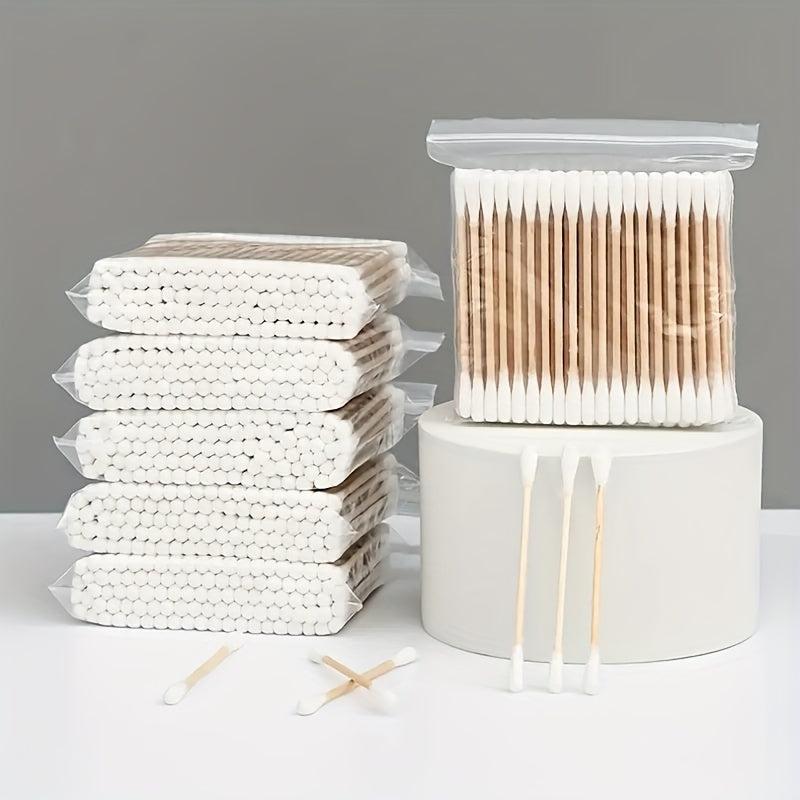 600pcs Spiral Round Tip Cotton Swabs Ear Cleaning Buds
