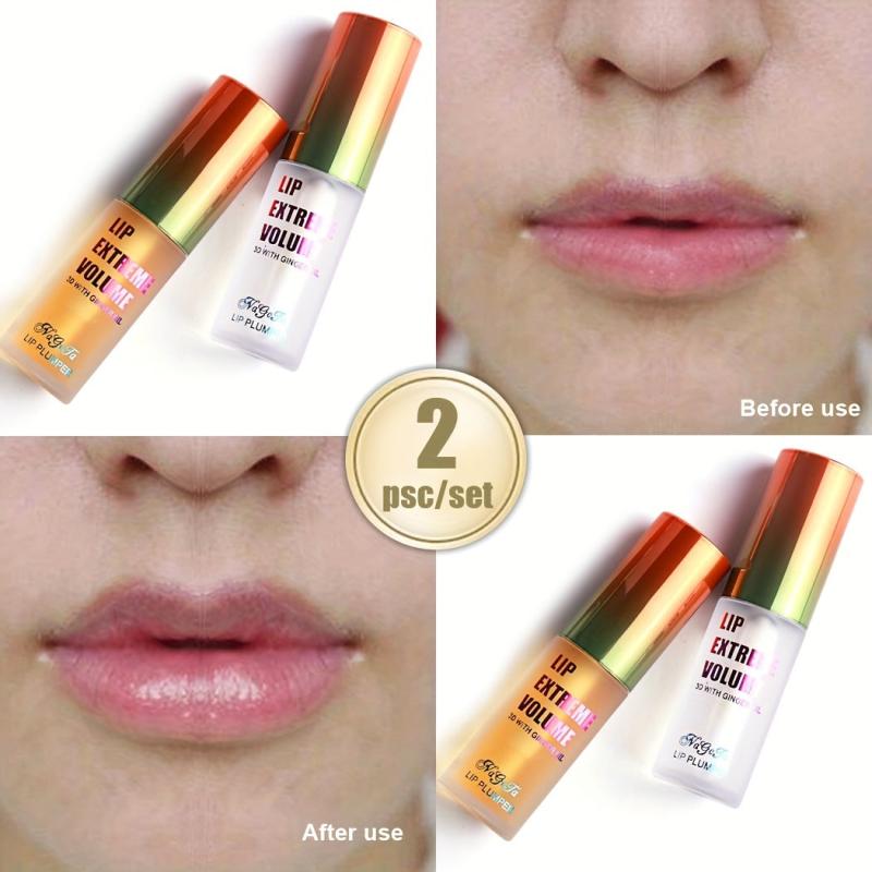 2Pcs Lip Plumper Gloss Kit Plant Essence Lip Care Set