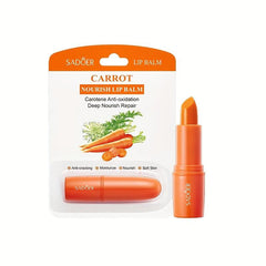 Carrot Nourishing Lip Balm Vitamin E Moisturizing Lipstick for Autumn Winter