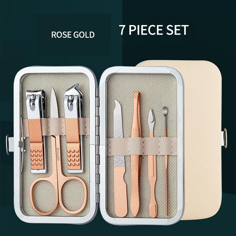 7-In-1 Professional Pedicure Kit with Leather Case