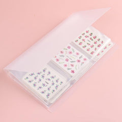 Grid Nail Stickers Storage Book Slider Collection Display Shelf Decal
