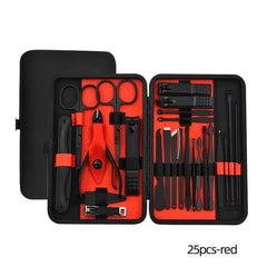 Stainless Steel Manicure Kit Nail Clipper Set Leather Travel Men Women