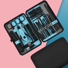 Stainless Steel Manicure Kit Nail Clipper Set Leather Travel Men Women