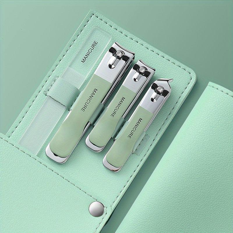 Manicure Set Nail Clippers Nail Care Tools 4 Pieces Green