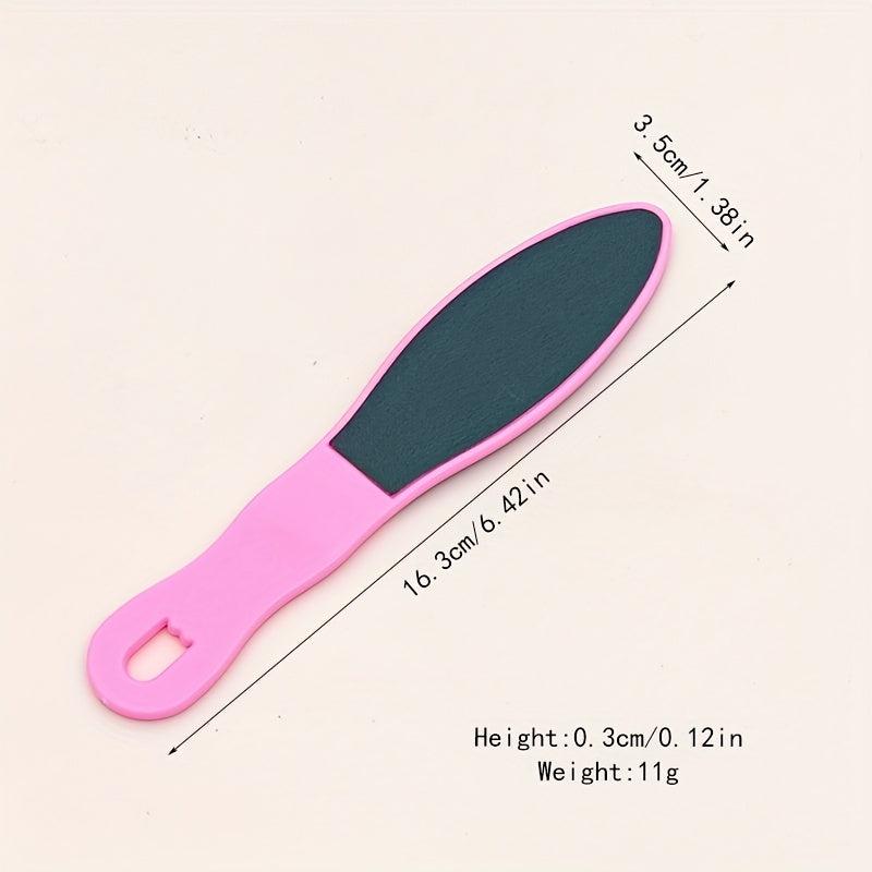 Double-Sided Pedicure Foot File Cuticle File Scrubber with Plastic Handle
