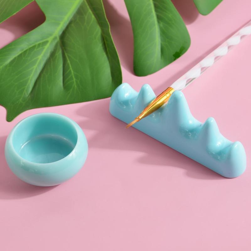 Nail Art Brush Holder Washing Cup Mountain Shape